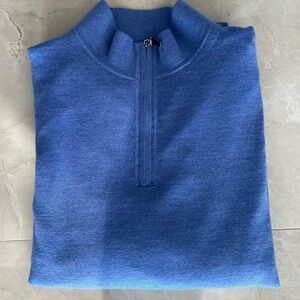 Fairway & Greene Men’s Sweater Size Large Color Medium Blue 1/4 Zip Pullover